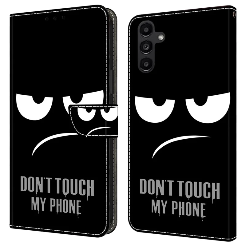 For Samsung Galaxy A14 5G / A14 4G Case Anti-Drop Wallet Phone Case with Stand - Don't Touch My Phone