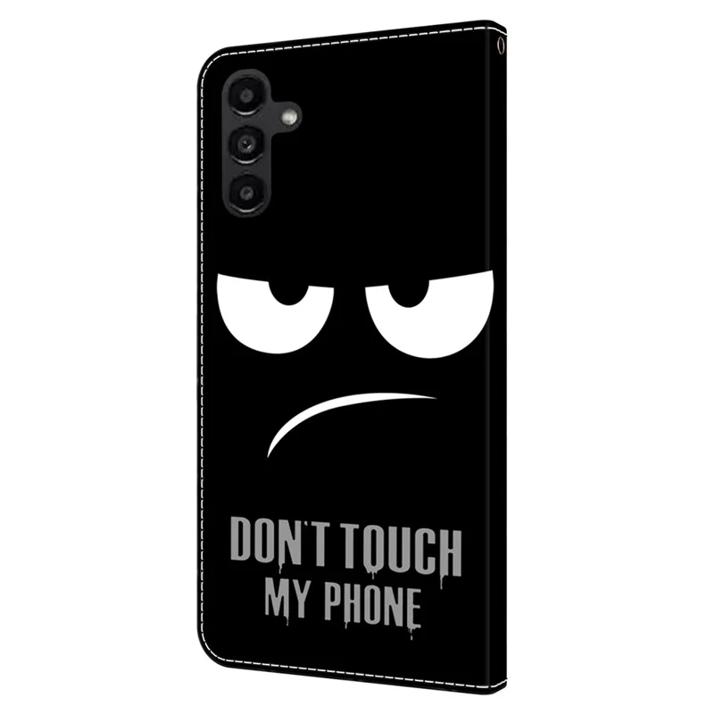 For Samsung Galaxy A14 5G / A14 4G Case Anti-Drop Wallet Phone Case with Stand - Don't Touch My Phone