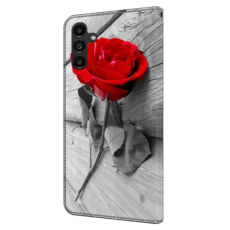 For Samsung Galaxy A14 5G / A14 4G Case Anti-Drop Wallet Phone Case with Stand - Rose
