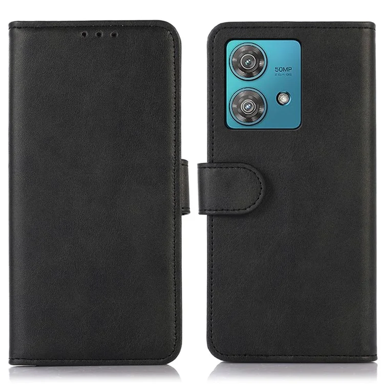 Per Motorola Moto G84 5G Case Shockproof PU Leather Cowhide Texture Wallet Phone Stand Cover - Nero