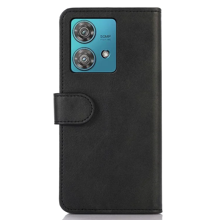 Per Motorola Moto G84 5G Case Shockproof PU Leather Cowhide Texture Wallet Phone Stand Cover - Nero