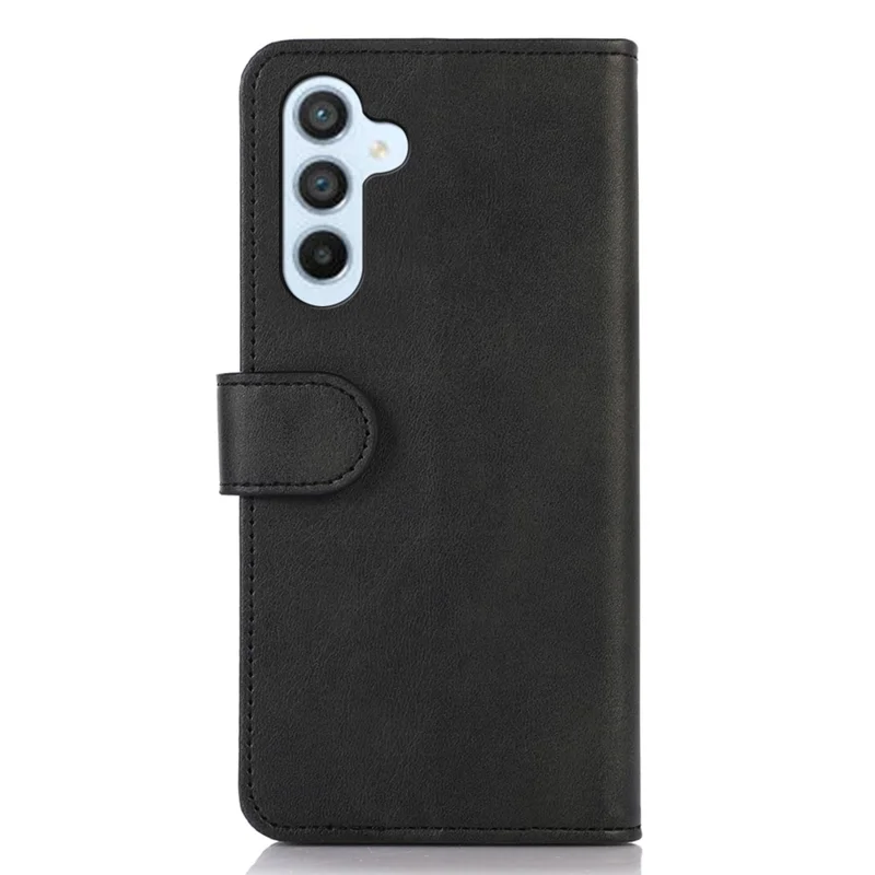 Pour le boîtier de téléphone portable Samsung Galaxy A15 4G - Texture de cuir de vache - Étui de téléphone portable avec support - Noir