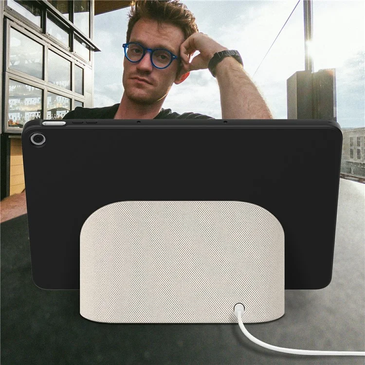 Pour Google Pixel Tablet Protective Cover Liquid Silicone Microfiber Lining Cushion Tablet Case - Noir