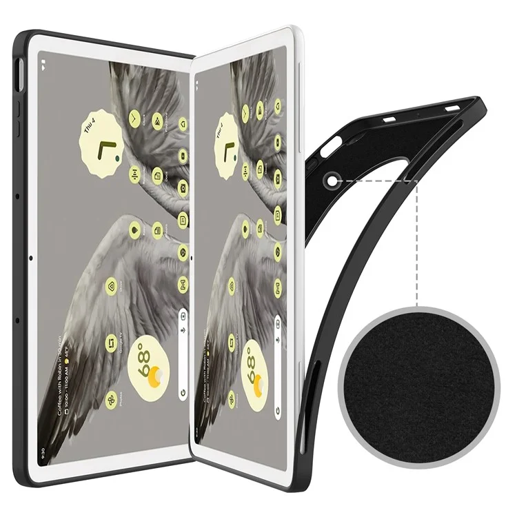 Pour Google Pixel Tablet Protective Cover Liquid Silicone Microfiber Lining Cushion Tablet Case - Noir