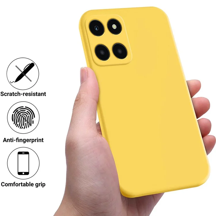 Funda Para Honor X6a 4G Anticorrosión de Silicona Líquida Protector de Teléfono Móvil - Amarillo