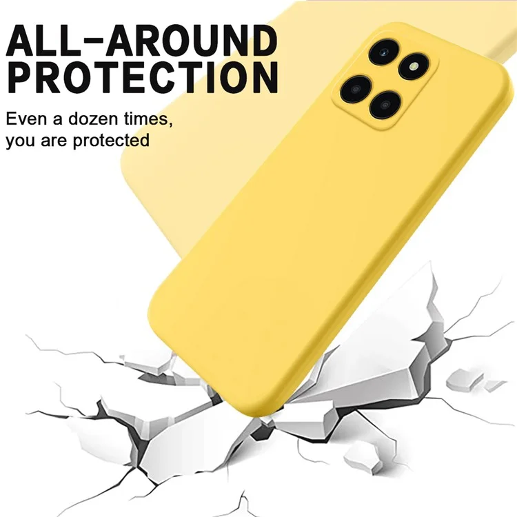 Funda Para Honor X6a 4G Anticorrosión de Silicona Líquida Protector de Teléfono Móvil - Amarillo