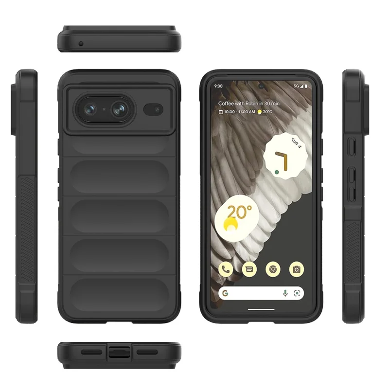 For Google Pixel 8 Case Rugged Shockproof TPU Phone Cover - Black