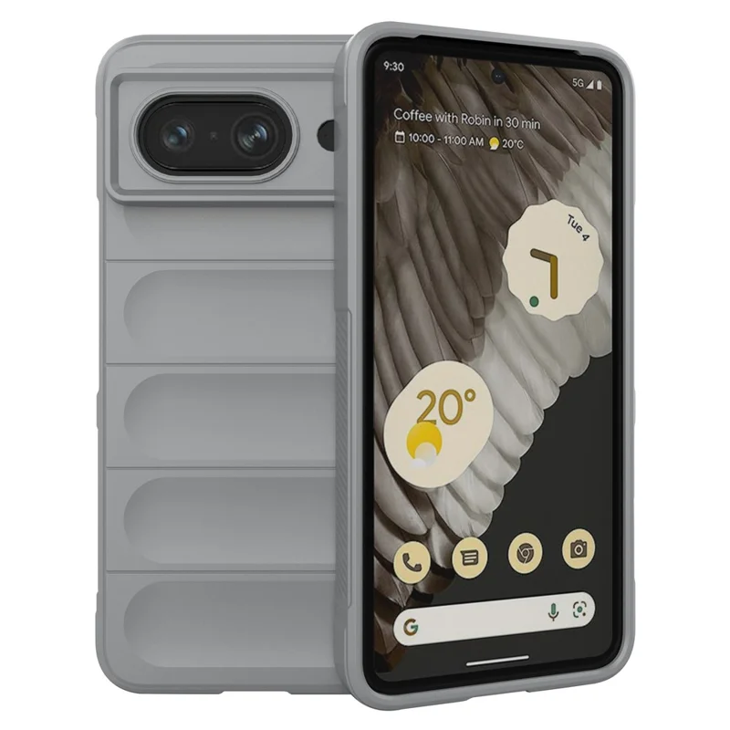 For Google Pixel 8 Case Rugged Shockproof TPU Phone Cover - Light Grey