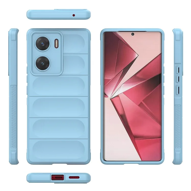 Для Vivo V29e (Индия) 5G Чехол Мягкий ТПУ Прочный Противоударный Чехол для Сотового Телефона - Бледно-Голубой