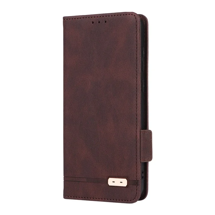 Para Samsung Galaxy A05 4G Capa PU Leather Stand Mobile Phone Wallet Cover - Café