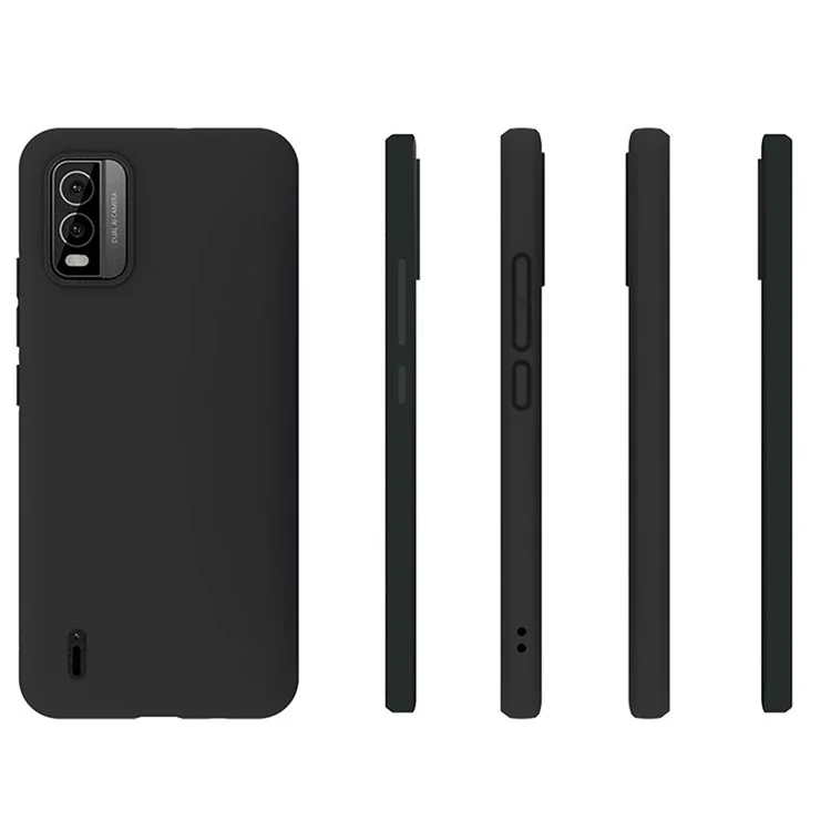 Coque de téléphone portable pour Nokia C210 Étui Mate Ajustement Slim-Fit TPU Couvercle de téléphone (Grand trou pour l'objectif arrière) - Noir