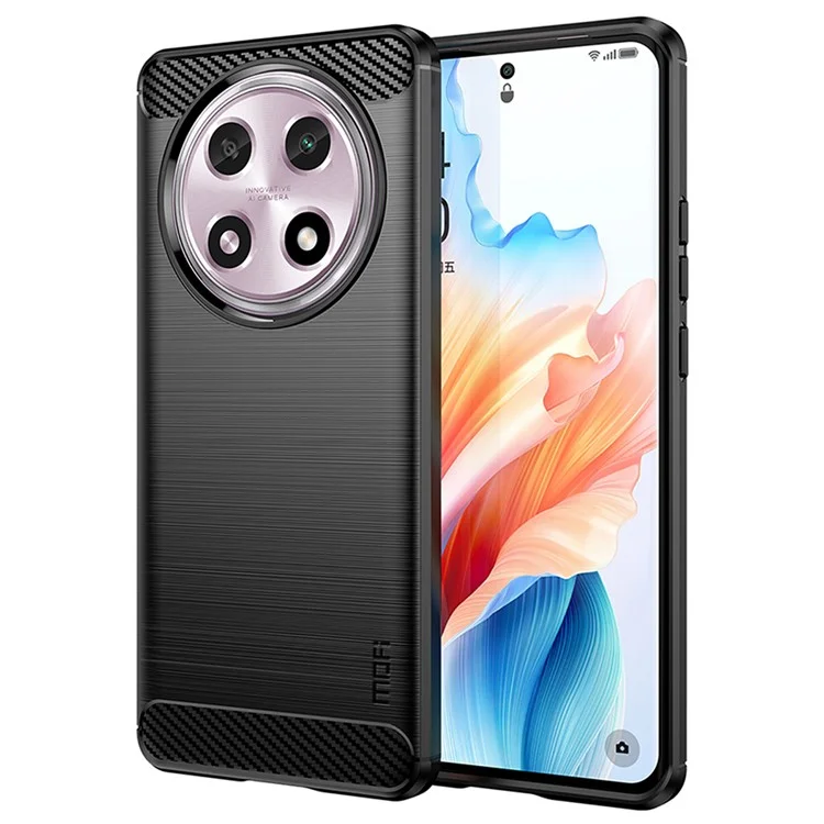 MOFI JK TPU Serie-1 para Oppo A2 Pro 5G Carcasa de TPU Textura de Fibra de Carbono Funda para Teléfono - Negro