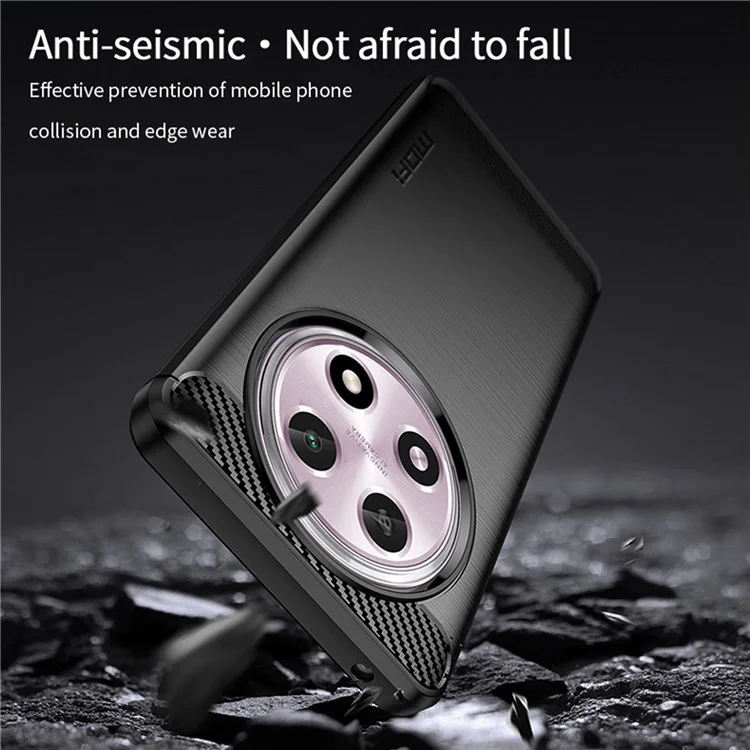 MOFI JK TPU Serie-1 para Oppo A2 Pro 5G Carcasa de TPU Textura de Fibra de Carbono Funda para Teléfono - Negro