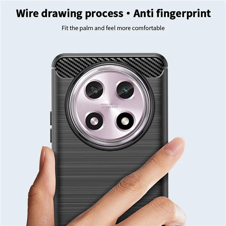 MOFI JK TPU Serie-1 para Oppo A2 Pro 5G Carcasa de TPU Textura de Fibra de Carbono Funda para Teléfono - Negro