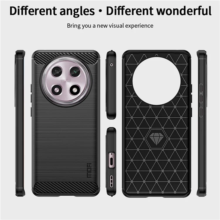 MOFI JK TPU Serie-1 para Oppo A2 Pro 5G Carcasa de TPU Textura de Fibra de Carbono Funda para Teléfono - Negro