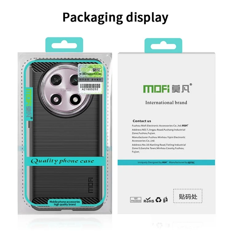 MOFI JK TPU Serie-1 para Oppo A2 Pro 5G Carcasa de TPU Textura de Fibra de Carbono Funda para Teléfono - Negro