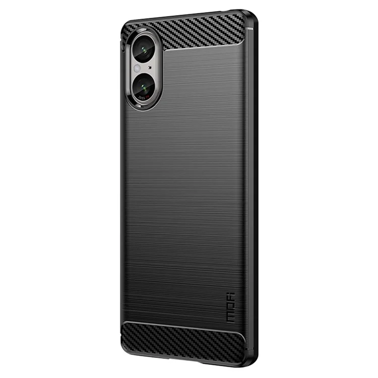 MOFI JK TPU Series-1 For Sony Xperia 5 V Case Carbon Fiber Texture TPU Mobile Phone Shell - Black