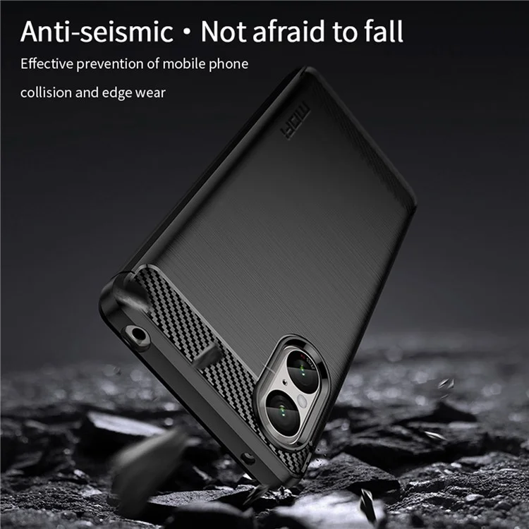 MOFI JK TPU Series-1 For Sony Xperia 5 V Case Carbon Fiber Texture TPU Mobile Phone Shell - Black