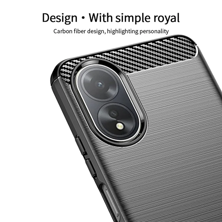 MOFI JK TPU Serie-1 Für Oppo A38 4G Slim-Fit TPU-Hülle Kohlefaser-Textur Handyhülle - Schwarz