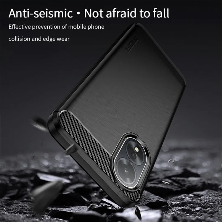 MOFI JK TPU Serie-1 Für Oppo A38 4G Slim-Fit TPU-Hülle Kohlefaser-Textur Handyhülle - Schwarz