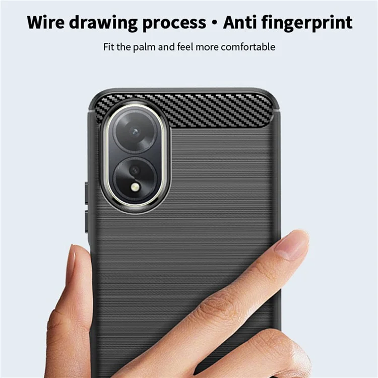 MOFI JK TPU Serie-1 Für Oppo A38 4G Slim-Fit TPU-Hülle Kohlefaser-Textur Handyhülle - Schwarz