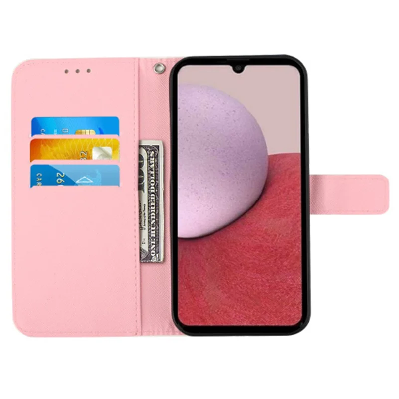 For Samsung Galaxy A15 4G 4G Leather Case 3D Pattern Printing Wallet Stand Mobile Cover with Strap - Never Stop Dreaming