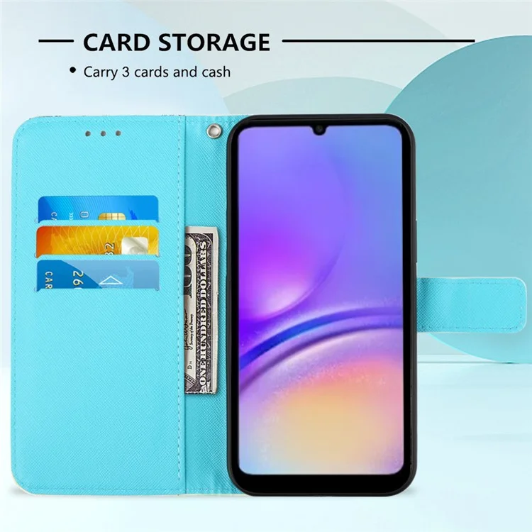 YB Pattern Printing Leather Series-2 Per Samsung Galaxy A05 4G Case 3D Pattern Wallet Flip Phone Cover - Gufo Grigio