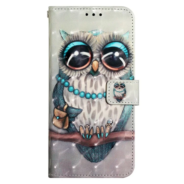 YB Pattern Printing Leather Series-2 Per Samsung Galaxy A05 4G Case 3D Pattern Wallet Flip Phone Cover - Gufo Grigio