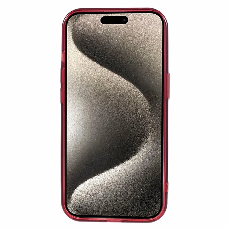 Pour iPhone 15 Kickstand Magnetic Case TPU+PC Clear Phone Cover - Rouge