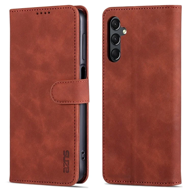 AZNS per Samsung Galaxy A25 5G (Globale) (161,0 x 76,5 x 8,3 mm) Custodia in Pelle Flip Stand Wallet Cover - Marrone