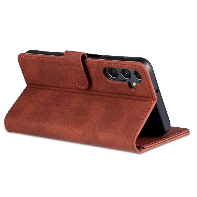 AZNS per Samsung Galaxy A25 5G (Globale) (161,0 x 76,5 x 8,3 mm) Custodia in Pelle Flip Stand Wallet Cover - Marrone