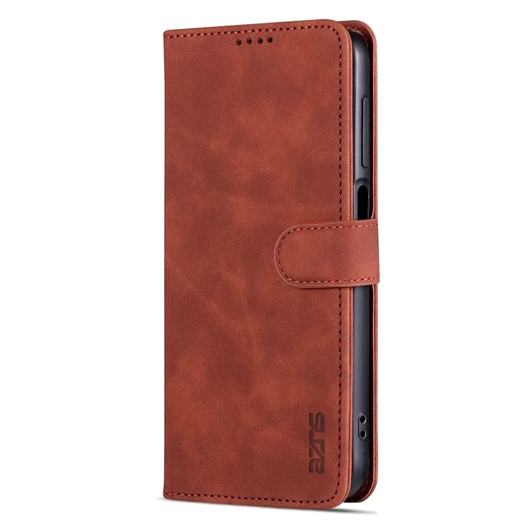 AZNS per Samsung Galaxy A25 5G (Globale) (161,0 x 76,5 x 8,3 mm) Custodia in Pelle Flip Stand Wallet Cover - Marrone