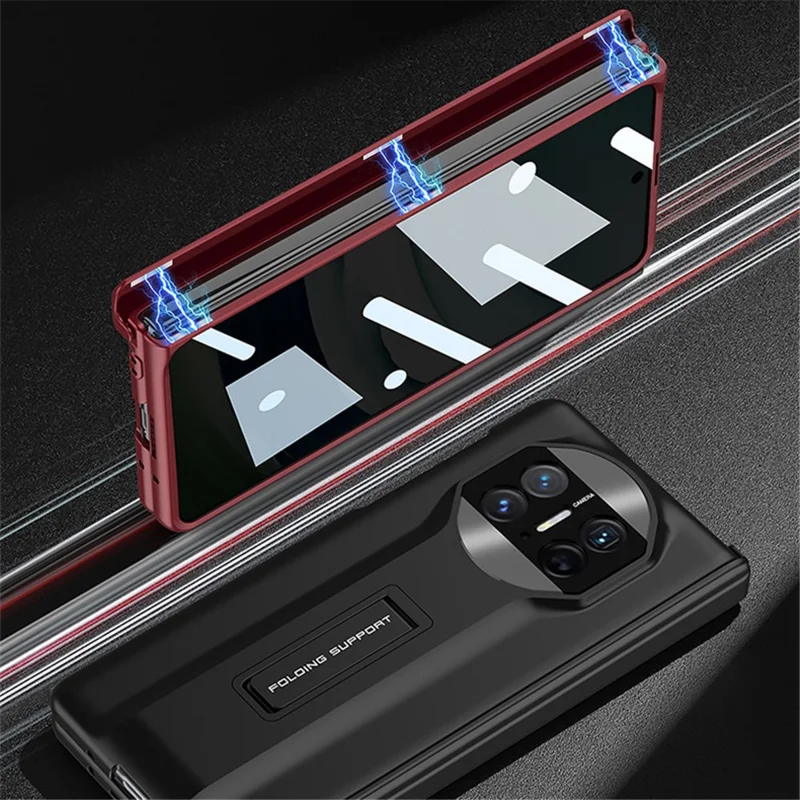 GKK Per Huawei Mate X5 Custodia con pellicola protettiva in vetro temperato anti-spia Anti-caduta Supporto PC Cover per telefono - Nero