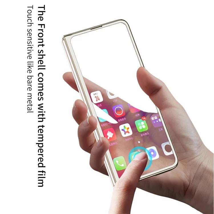 GKK For Samsung Galaxy Z Fold5 5G Case Pen Slot PC Phone Cover Tempered Glass Film (No Stylus) - Baby Blue