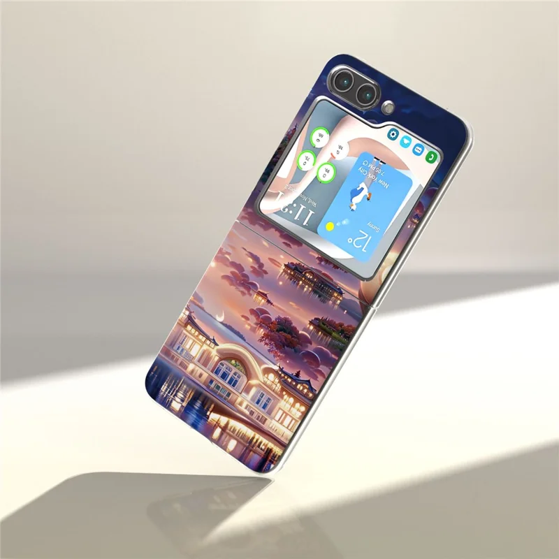 Для Samsung Galaxy Z Flip5 5G Case Printing Printing Antipcratch pc Phone Cope Phone - Лунная Башня