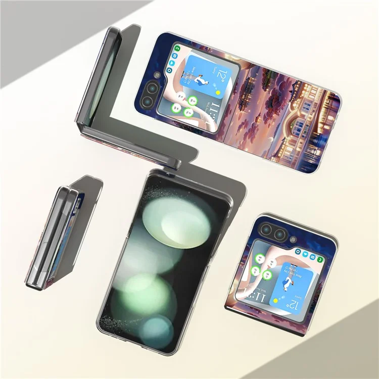 Для Samsung Galaxy Z Flip5 5G Case Printing Printing Antipcratch pc Phone Cope Phone - Лунная Башня