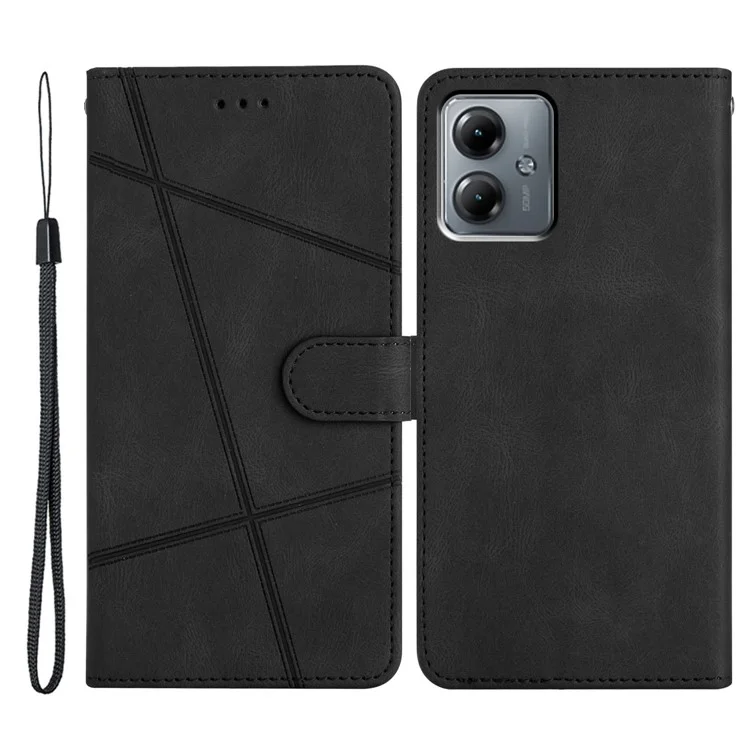 Per Motorola Moto G54 5G Custodia Crazy Horse Texture Custodia in Pelle per Telefono Stand - Nero