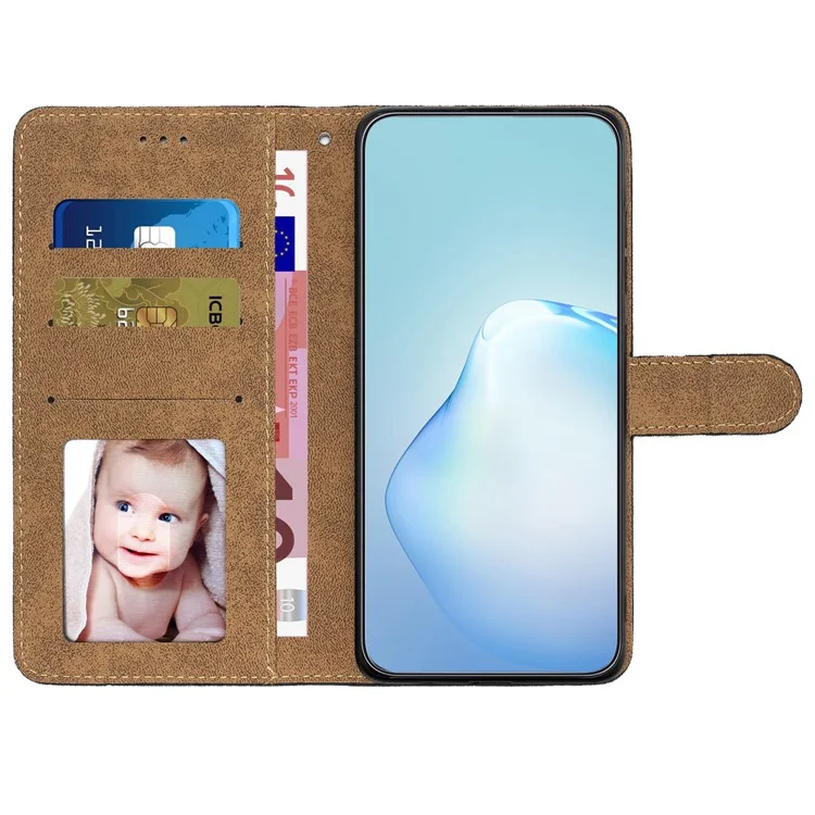 Per Motorola Moto G54 5G Custodia Crazy Horse Texture Custodia in Pelle per Telefono Stand - Nero