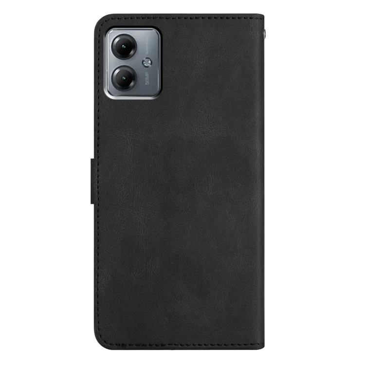 Per Motorola Moto G54 5G Custodia Crazy Horse Texture Custodia in Pelle per Telefono Stand - Nero
