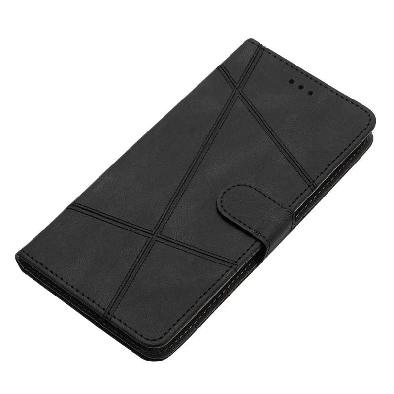 Para Galaxy A15 5G Samsung Case PU Leather Stand Phone Wallet Cover - Preto
