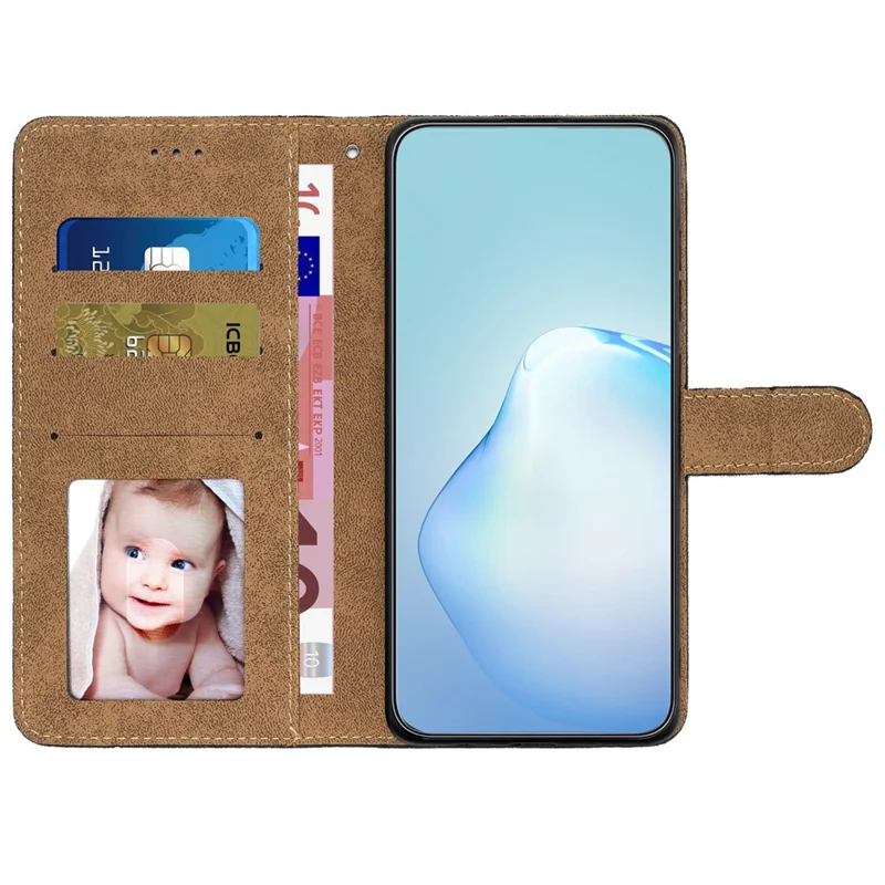 For Samsung Galaxy A15 5G Case PU Leather Stand Phone Wallet Cover - Brown