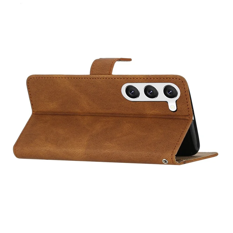 For Samsung Galaxy A15 5G Case PU Leather Stand Phone Wallet Cover - Brown