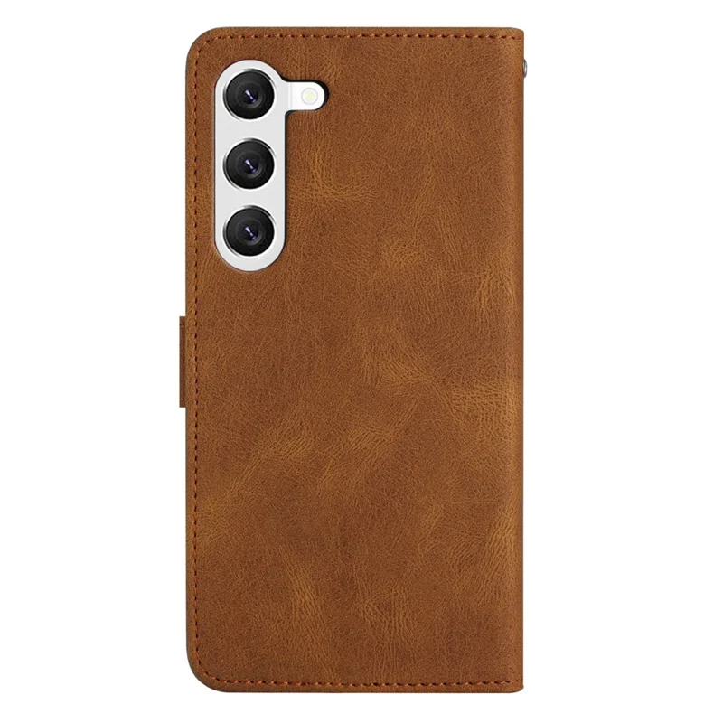 For Samsung Galaxy A15 5G Case PU Leather Stand Phone Wallet Cover - Brown