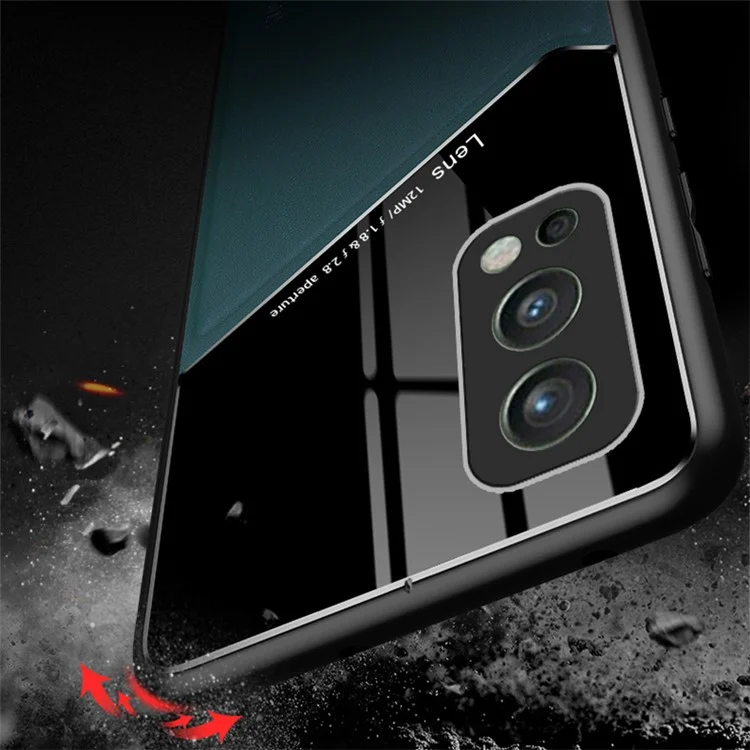 Für OnePlus Nord 2 5G-Hülle Leder + TPU + PC Smartphone-Abdeckung mit Autohalterung Metallblech - Orange