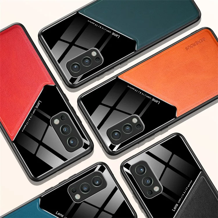 Für OnePlus Nord 2 5G-Hülle Leder + TPU + PC Smartphone-Abdeckung mit Autohalterung Metallblech - Orange