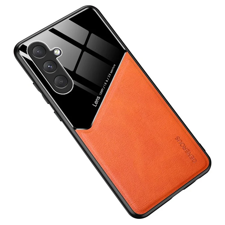 Чехол для Samsung Galaxy M54 5G / F54 5G, с точечными вырезами, покрытый искусственной кожей TPU+PC - оранжевый