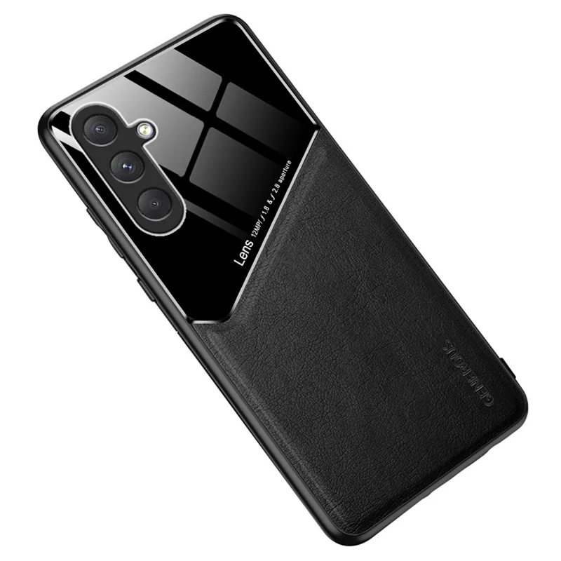 For Samsung Galaxy M54 5G / F54 5G Case Precise Cutout Leather Coated TPU+PC Phone Cover - Black