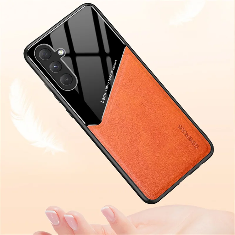 For Samsung Galaxy M54 5G / F54 5G Case Precise Cutout Leather Coated TPU+PC Phone Cover - Black