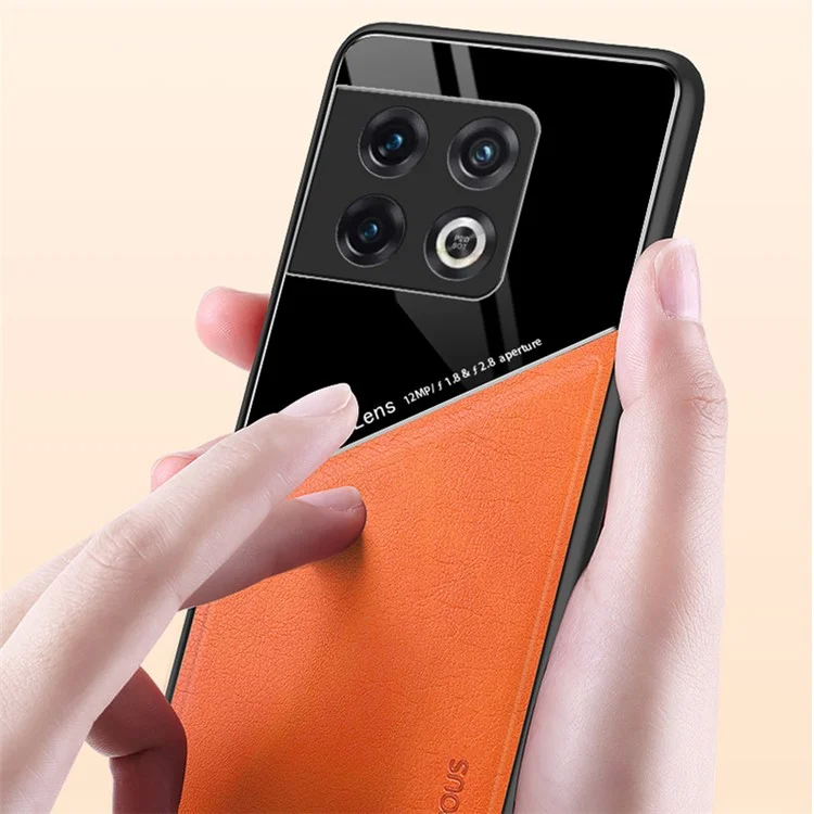 Pour OnePlus 10 Pro 5G Étui en cuir + TPU + PC Coque arrière de téléphone Support support de voiture magnétique - Vert