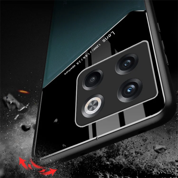 Para OnePlus 10T 5G / Ace Pro 5G Capa Integrada Suporte para Carro Folha de Metal Couro+TPU+PC Capa de Telefone - Preto